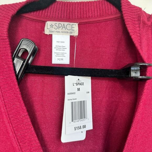 L*SPACE Audrey Duster Cardigan in Cabarnet, Size Medium NWT - Picture 7 of 9